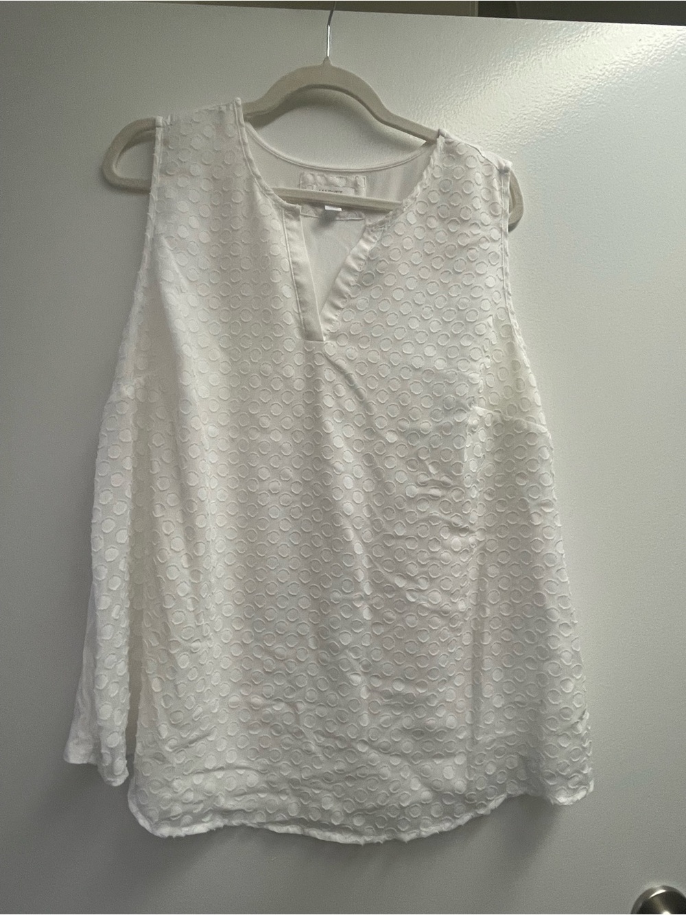 Market & Spruce White Eyelet V-Neck Sleeveless Camisole
